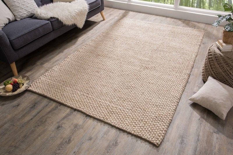 Handgemaakt tapijt WOL 240x160cm beige van wol - 38761