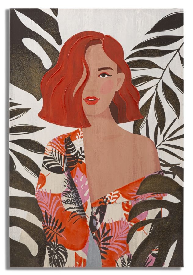 WANDBEDRUKKING/SCHILDERIJ LADY JUNGLE -A- CM 80X2,8X120