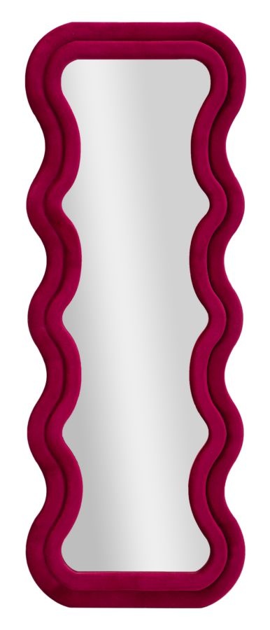 WANDSPIEGEL EMILY VELVET FUCHSIA CM 60X6X160 ( AFMETING BINNENSPIEGEL CM 42X144)