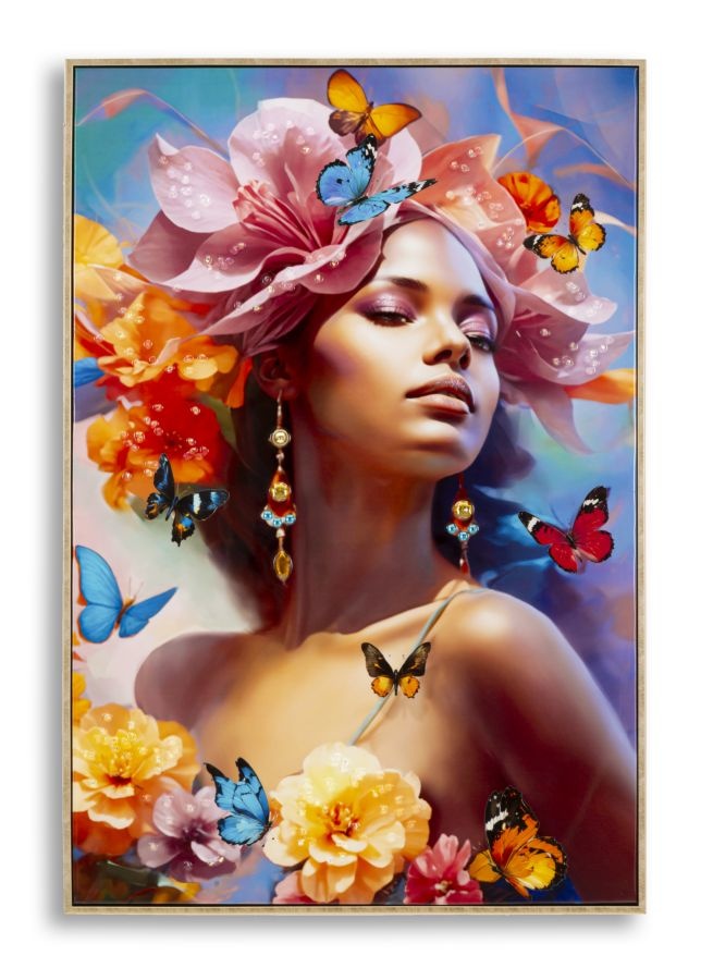 GESCHILDERD OP DOEK GELAKT MARTY MET LIJST -B- CM 62X4X92