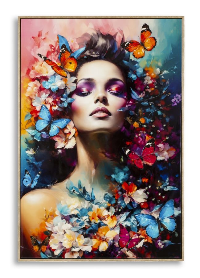 GESCHILDERD OP DOEK GELAKT MARTY MET LIJST -H- CM 62X4X92