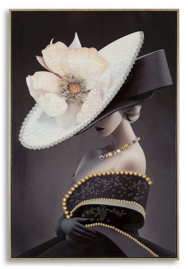 LAQUARED MUUR BROEK MET FRAME WIEN HOED -B- CM 62X4X92