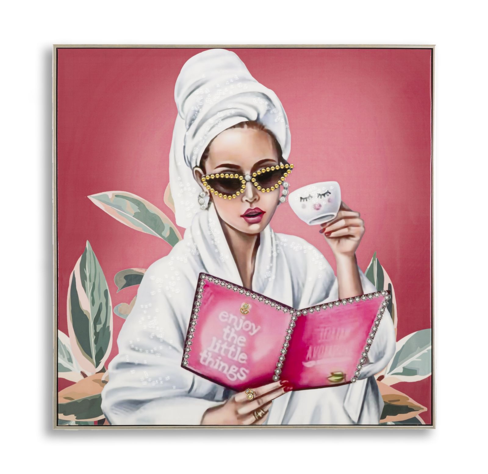 GELAKT CANVAS LUXE SPA MET FRAME -H- CM 82X4X82