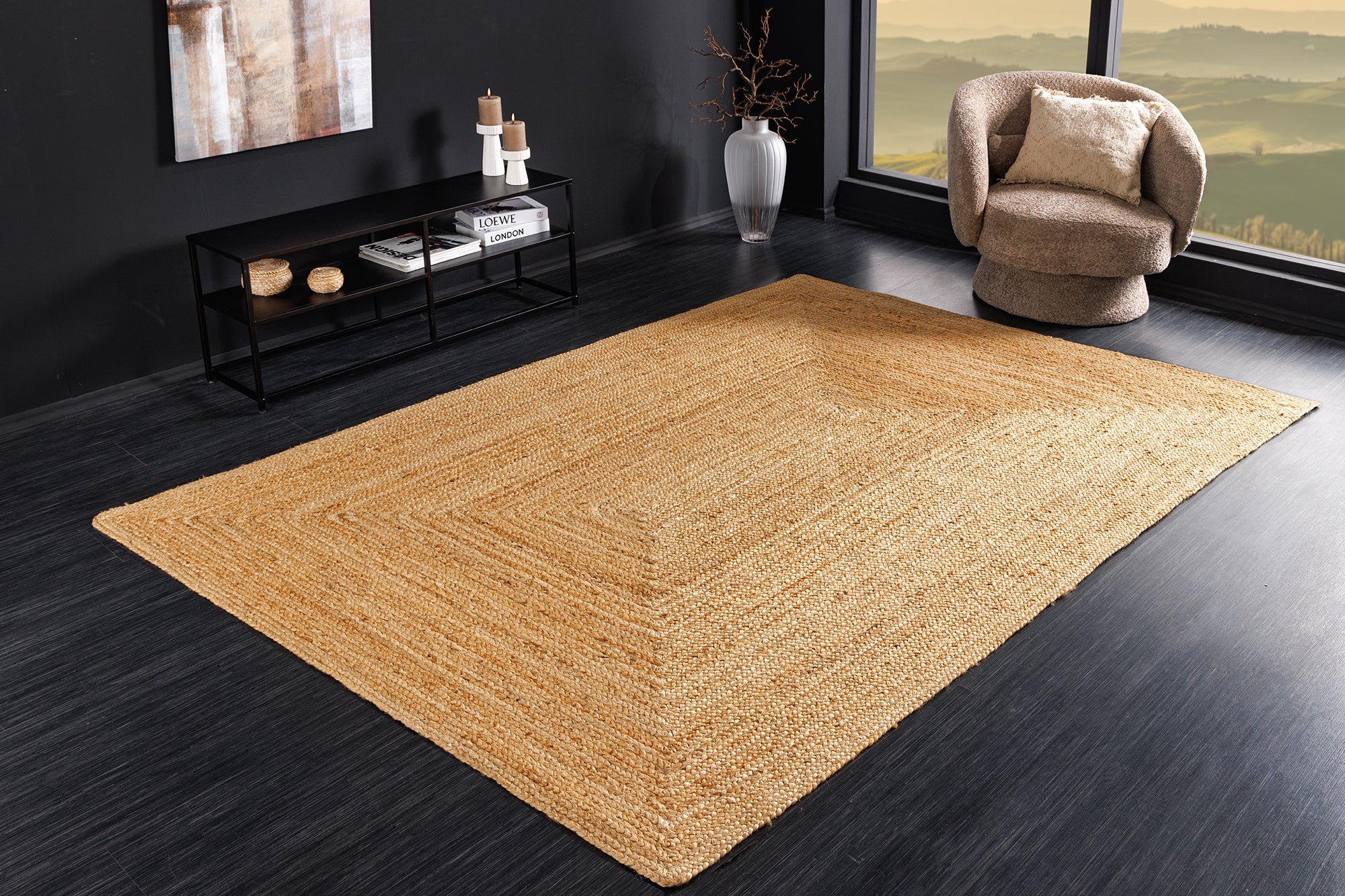 Flatweave Vloerkleed PURE NATURE 230x160cm Jute handgeweven - 44435