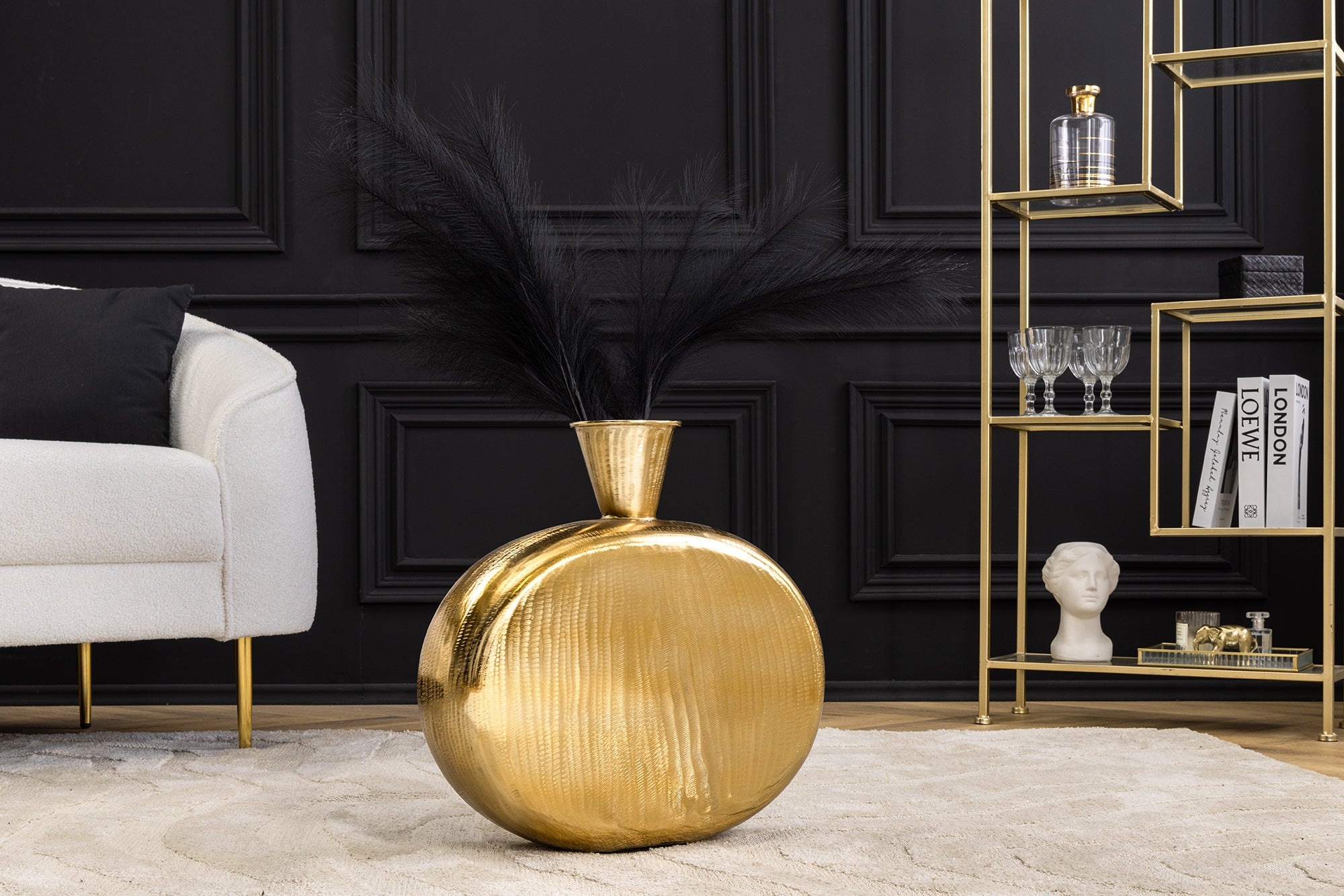 Grote vaas ORIENT XL 60cm goud gehamerd design handgemaakt - 44865