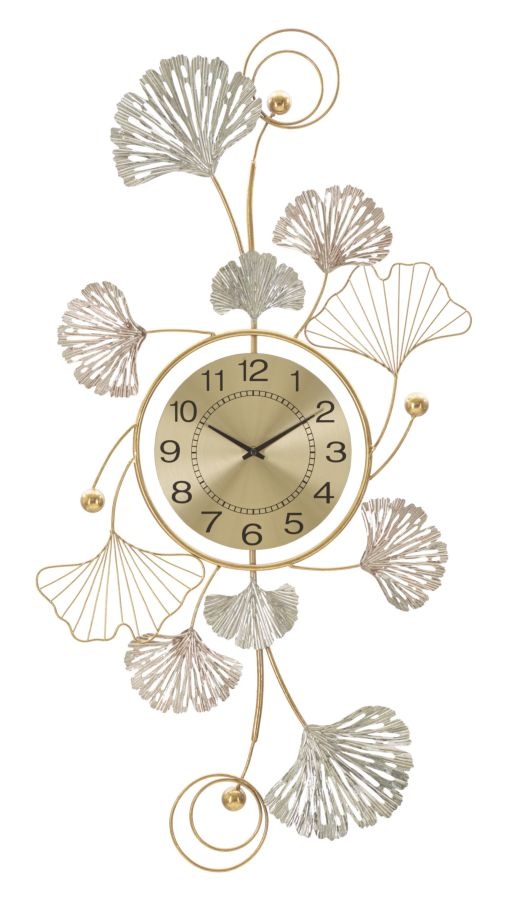 WANDDECORATIE LEAVY MET KLOK CM 52