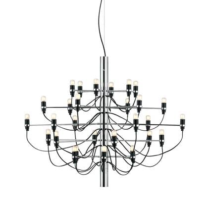 2097|30 by Gino Sarfatti kroonluchter Ø88 transparant chroom