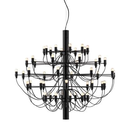 2097|50 by Gino Sarfatti kroonluchter Ø100 opaal zwart