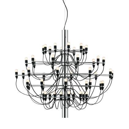 2097|50 by Gino Sarfatti kroonluchter Ø100 transparant chroom