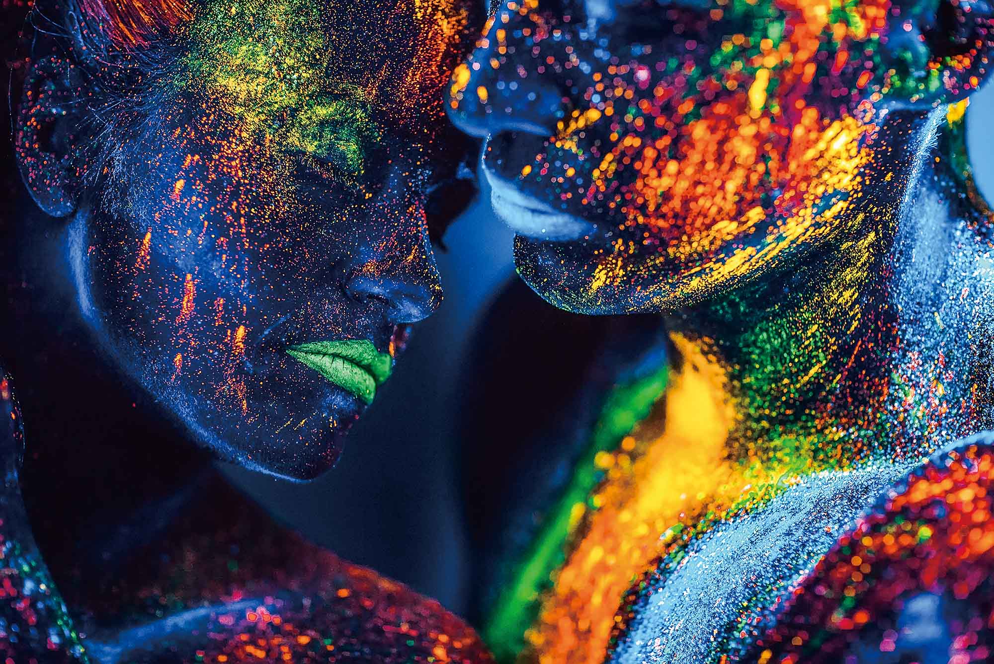 Glasschilderij Fluorescent 80x120cm