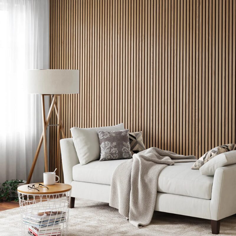 AKU Paneel Akoestisch Vilt Natuurlijk Eiken 260x60x2,1cm - 270 cm x 60 cm x 2.1 cm | 10 kg | Paneli akoestische wandpanelen - AKU Wandpanelen - Afbeelding 2