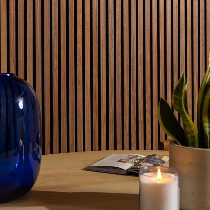 AKU Paneel Akoestisch Vilt Walnoot 260x60x2,1cm - 260 cm x 60 cm x 2.1 cm | 10 kg | Paneli akoestische wandpanelen - AKU Wandpanelen - Afbeelding 3