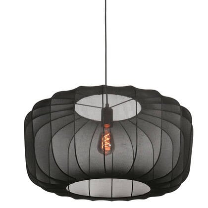 Anne Light & Home Hanglamp Sable Zwart Linnen Ø 60 cm