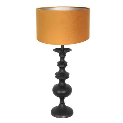 Anne Lighting - tafellamp - Lyons - zwart - hout velours stof - Ø
