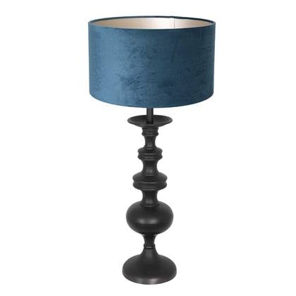 Anne Lighting - tafellamp - Lyons - zwart - hout velours stof - Ø