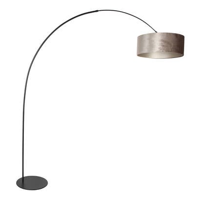 Anne Lighting - vloerlamp - Curve - zilver zwart - metaal - booglamp