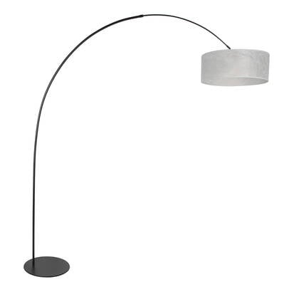 Anne Lighting - vloerlamp - Curve - zilver zwart - metaal - booglamp