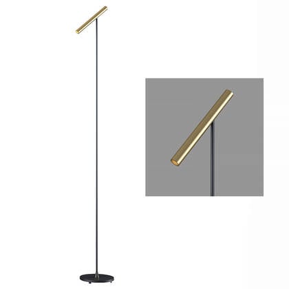 Artdelight Vloerlamp Kansas H 140 cm touch dimmer zwart mat goud