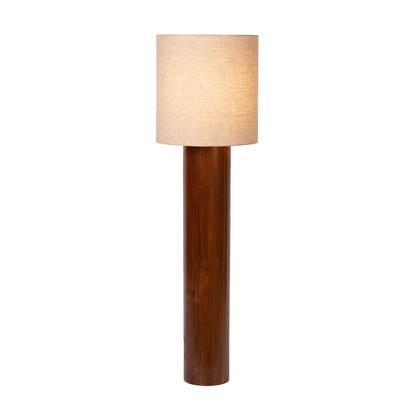 Atmooz Flores XL Vloerlamp - Teak|Linnen - Ø38x135cm - E27