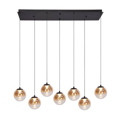 Atmooz Monza 7 Hanglamp - Zwart - 120x40cm - Glas - 7x LED