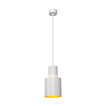 Atmooz Osumi - Wit met Goud - Hanglamp - Ø 12 cm - Metaal - E27 Fitting - 175 cm Verstelbare Hoogte - Elegante Verlichting
