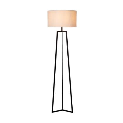 Atmooz Vloerlamp Falco - Zwart Wit Linnen Kap - Staande Lamp