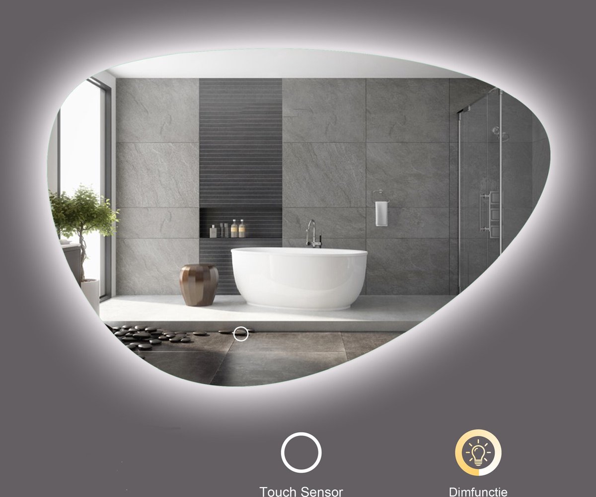 Badkamerspiegel SARA - Organische Vorm 60x41 | LED | Condensvrij - Afbeelding 2