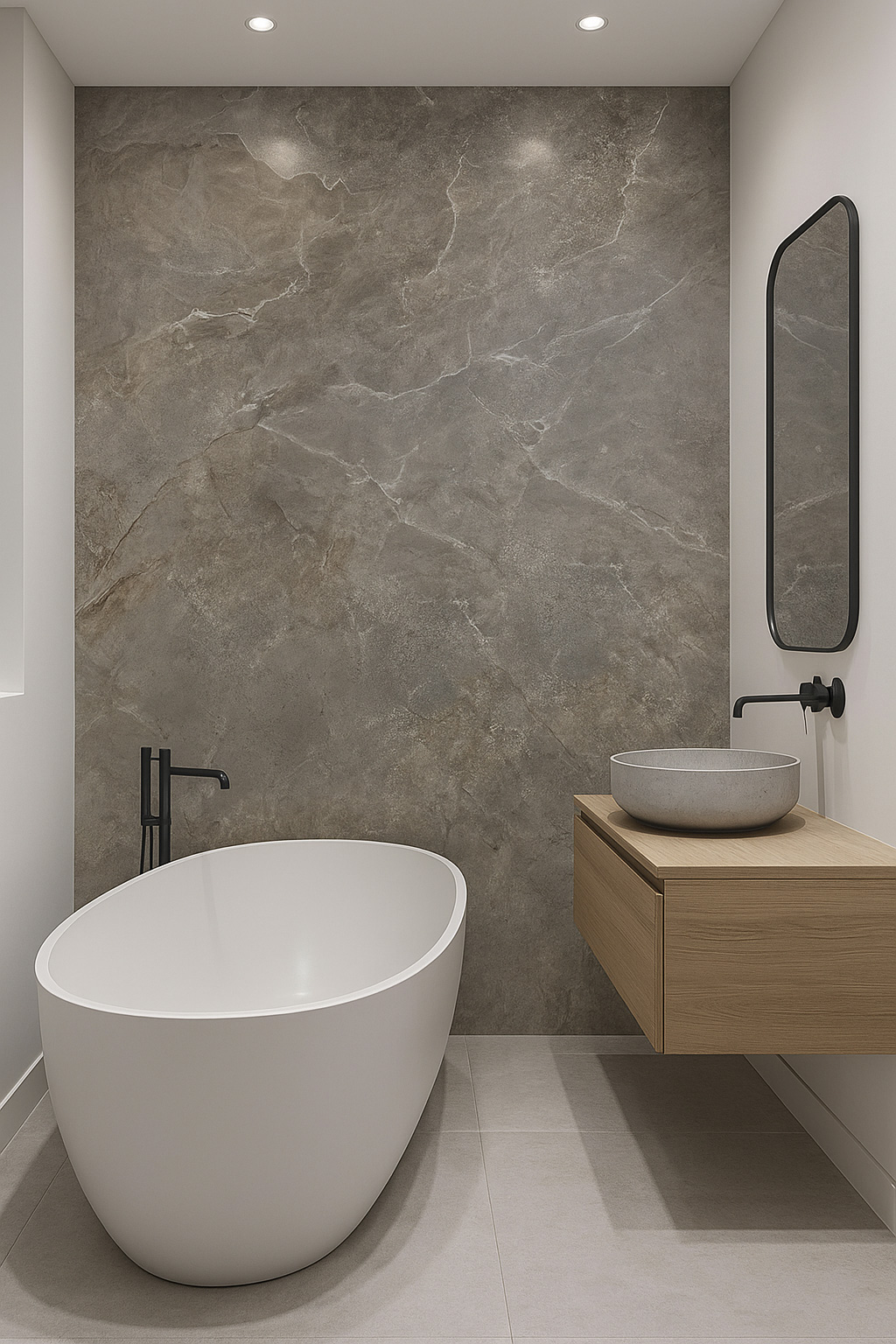 SPC Marmer Wandpaneel MAT Grigio Terra Lucente 260x122x0.3cm