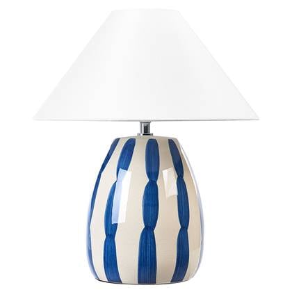 Beliani - LUCHETTI - Tafellamp - Lichtbeige|Blauw - Keramiek