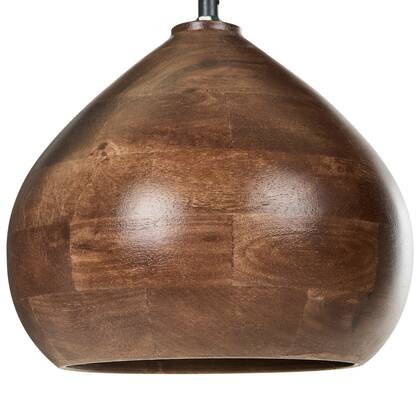 Beliani - SANYATI - Hanglamp - Lichtbruin - Mangohout