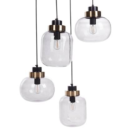 Beliani - ZAYANDE - Hanglamp - Lichtgrijs - Glas