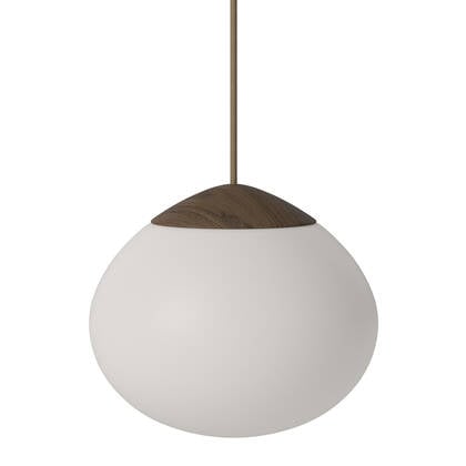 Bolia Acorn Hanglamp Ø 21 cm - Opaalglas - Donker Eiken