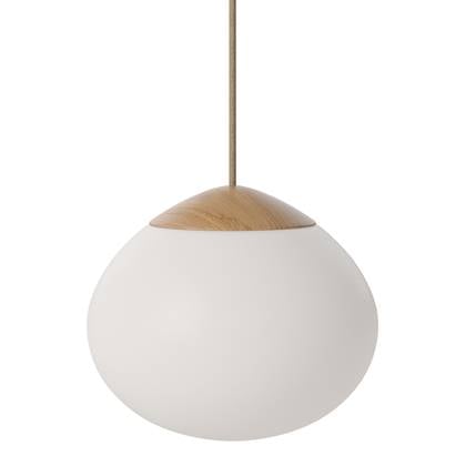 Bolia Acorn Hanglamp Ø 21 cm - Opaalglas - Eiken