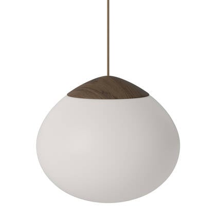 Bolia Acorn Hanglamp Ø 32 cm - Opaalglas - Donker Eiken