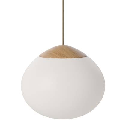 Bolia Acorn Hanglamp Ø 32 cm - Opaalglas - Eiken