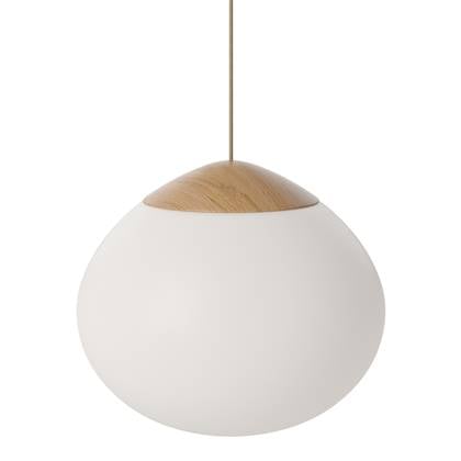 Bolia Acorn Hanglamp Ø 41 cm - Opaalglas - Eiken