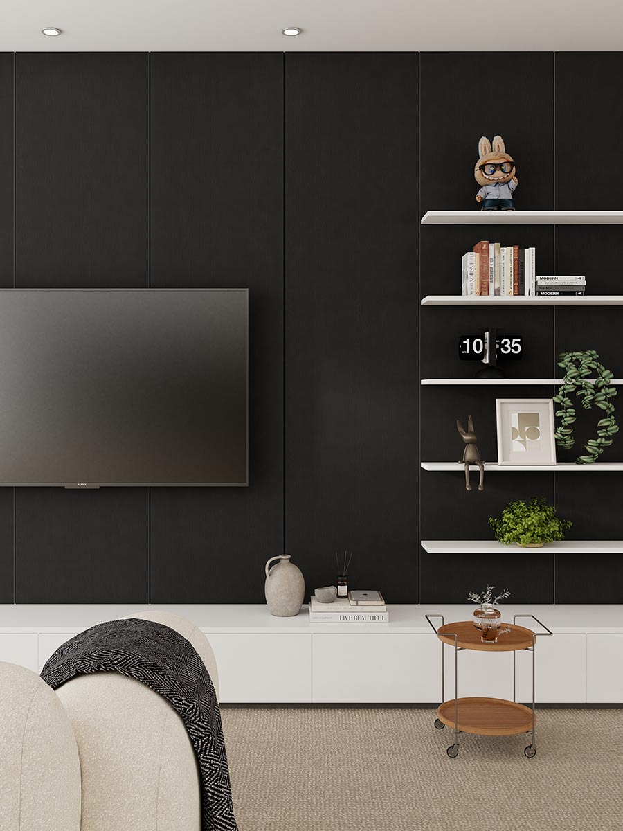 Decor Paneel Zwart 260x60x2,1cm - 270 cm x 60 cm x 2.1 cm | 10 kg | Paneli akoestische wandpanelen - AKU Wandpanelen - Afbeelding 3