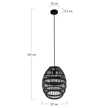 DKNC - Hanglamp Aura - 37x37x45cm - Zwart