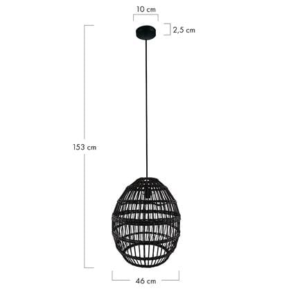 DKNC - Hanglamp Aura - 46x46x53cm - Zwart