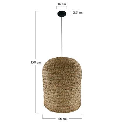 DKNC - Hanglamp Rineen - Zeegras - 46x46x50cm - Bruin