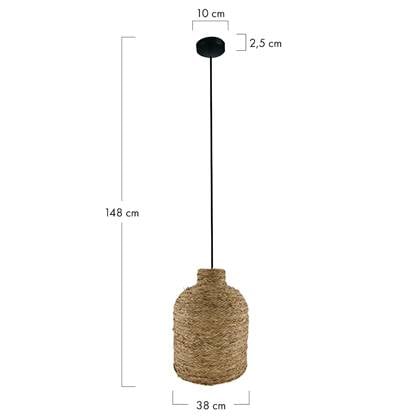 DKNC - Hanglamp Tripoli - Zeegras - 38x38x48 cm - Beige