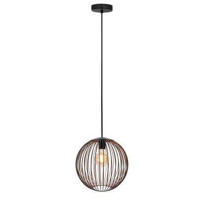 EGLO Almanzora Hanglamp - E27 - Ø 32 cm - Staal - Zwart|Koper