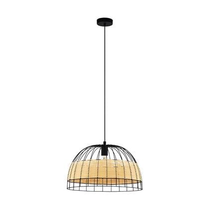 EGLO Anwick - Hanglamp - E27 - Ø 50 cm - Zwart|Rotan