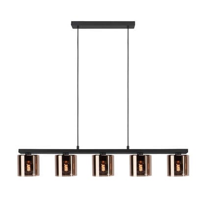 EGLO Cadley Hanglamp - E27 - 121 cm - Koperglas - Zwart