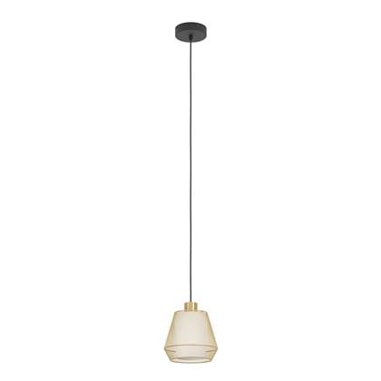 EGLO Ciudadela Hanglamp - E27 - Ø 18 cm - Zwart|Goud|Wit - Textiel