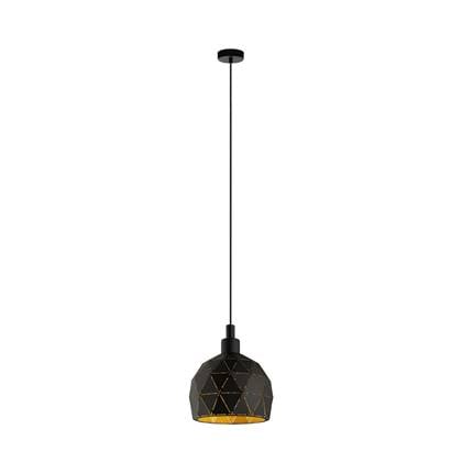 EGLO Roccaforte Hanglamp - 1 lichts - Ø17 cm - E14 - Zwart - Goud