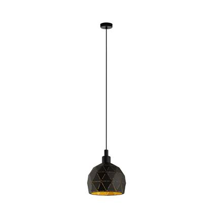 EGLO Roccaforte Hanglamp - 1 lichts - Ø17 cm - E14 - Zwart - Goud