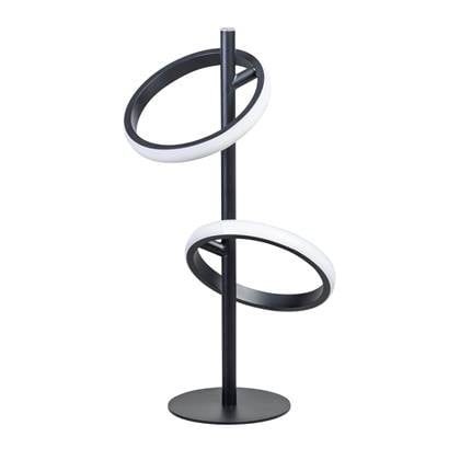 ETH Jaimy Tafellamp 2x led Ring 2700K 3 stap dimmer inc. Zwart 12w 495Lm