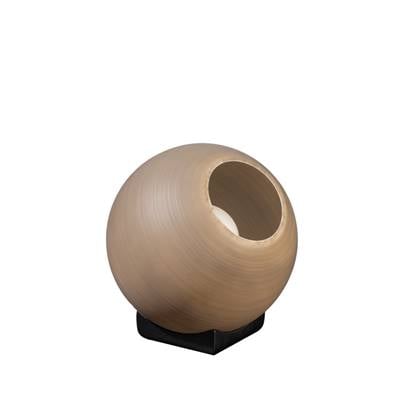 ETH Orb tafellamp 1x E27 Taupe|grijs glas 25cm | zwart