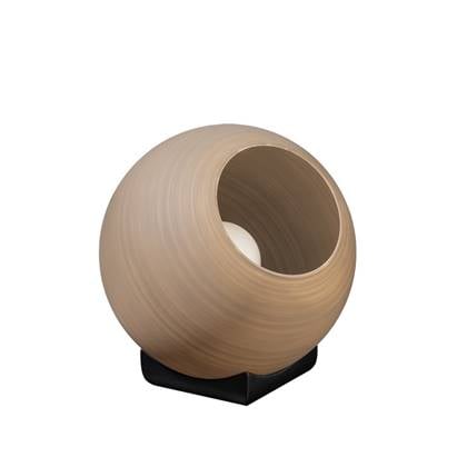 ETH Orb tafellamp 1x E27 Taupe|grijs glas 30cm | zwart
